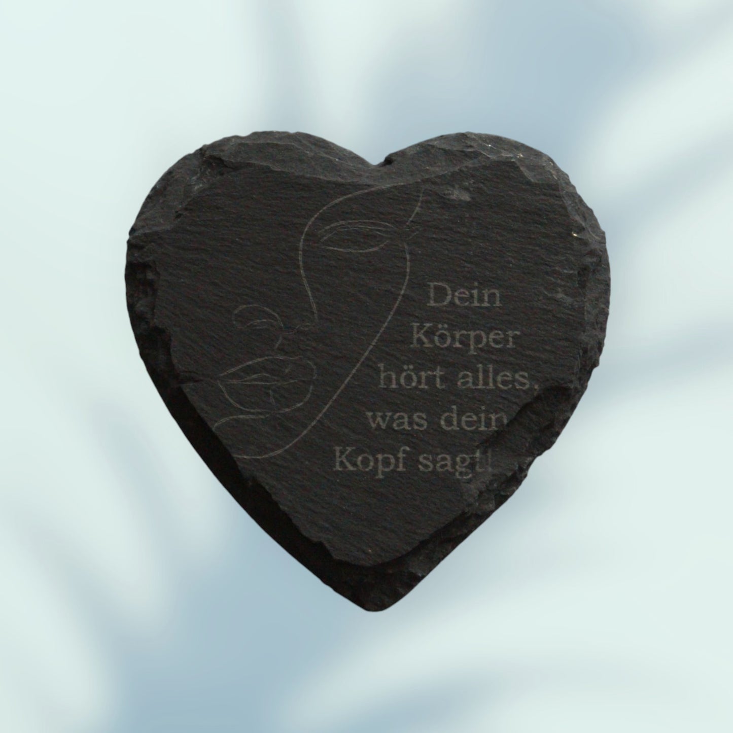 Schiefer Untersetzer Herzform mit Gravur 10cm Personalisiert